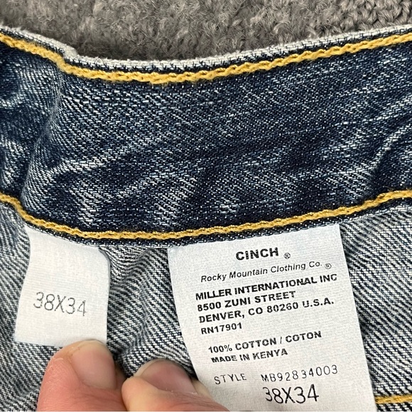 Cinch White Label Men's Relaxed Fit Straight Leg Denim Jeans MB92834003 38x34 - Picture 5 of 15